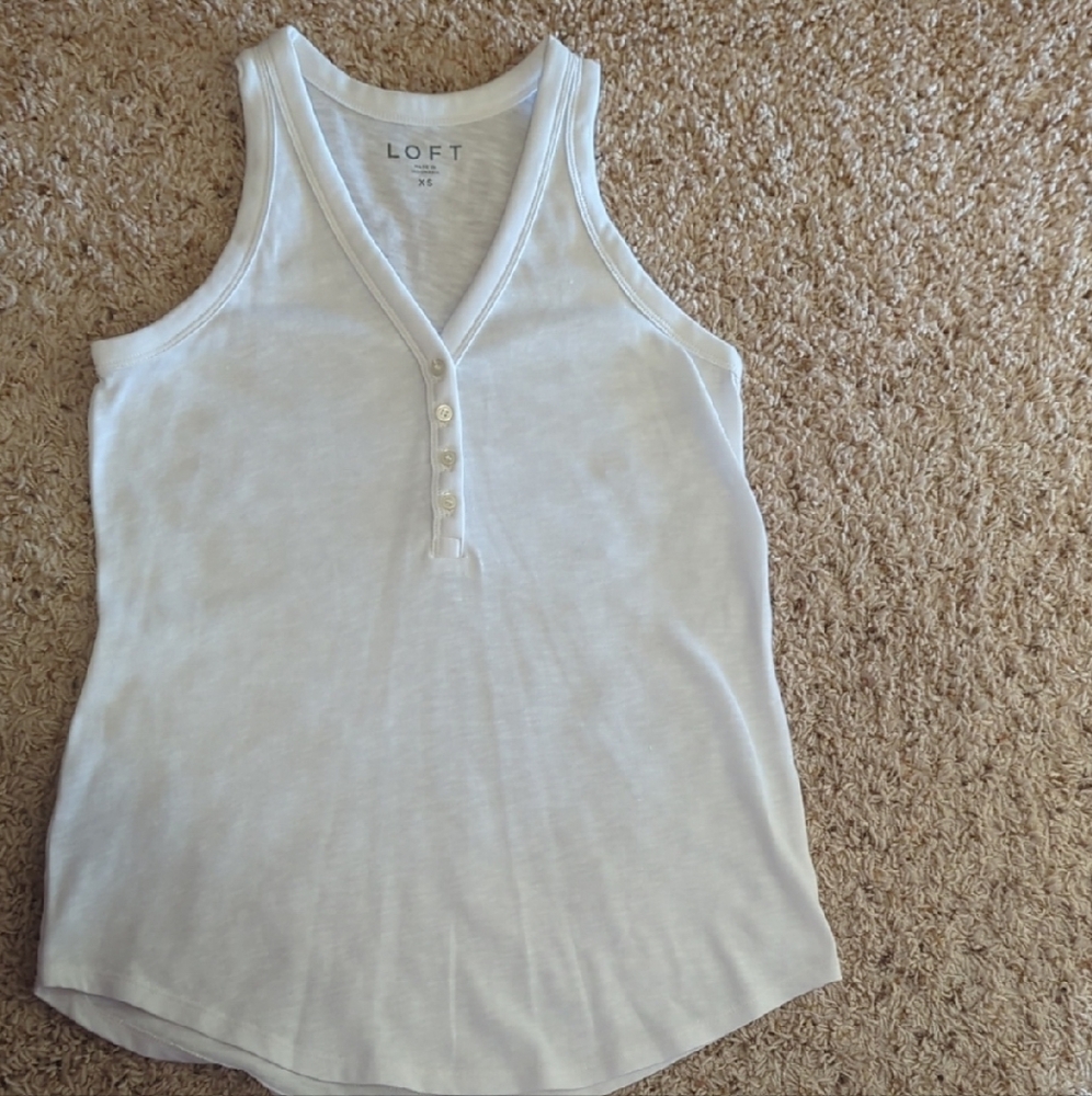 NWOT:  LOFT White Sleeveless Top